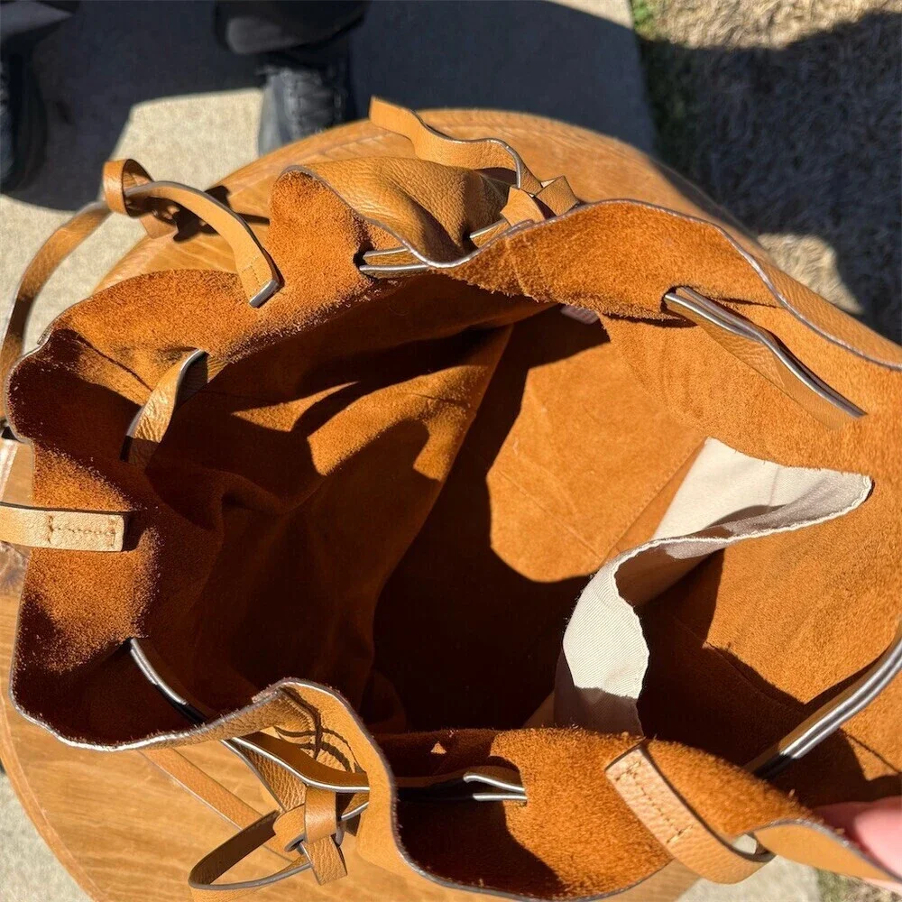 Lucky Brand Large Brown Leather Tote Bag
